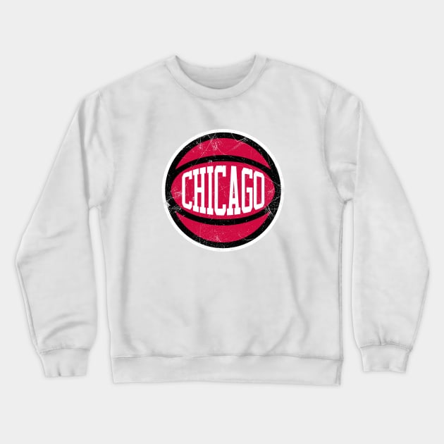 Chicago Retro Ball - White Crewneck Sweatshirt by KFig21